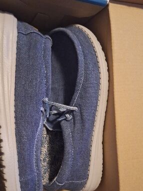 Hey Dude Kids Blue Canvas Slip-On Shoes